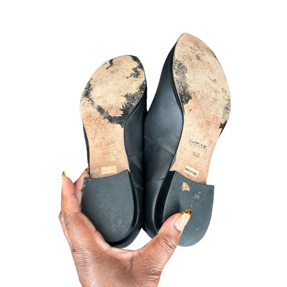 J.Crew Black Casual Basic Leather Almond Toe Knee High Boots Size 10 1/2 - Picture 10 of 10